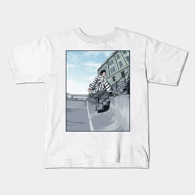 Gonz at Alcatraz Kids T-Shirt by navitronic